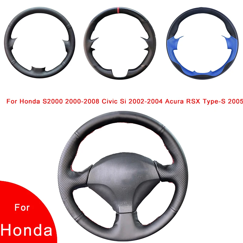 Hand-Stitched Artificial Leather Car Steering Wheel Cover For Honda S2000 2000-2008 Civic Si 2002-2004 Acura RSX Type-S 2005 | Автомобили