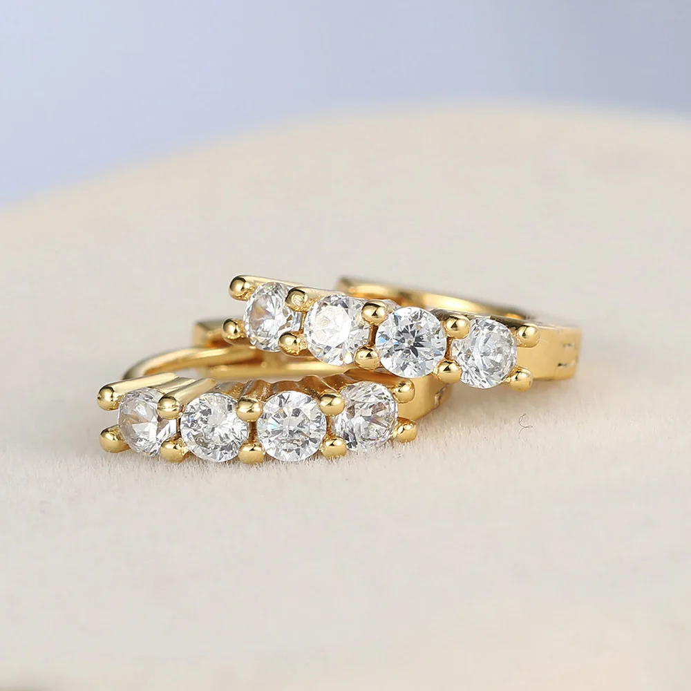 Simple Single Row Round Zircon Earrings Gold Plated Charm Women's Earrings Wedding Jewelry Accessories Dating Match
Simple Single Row Round Zircon Earrings Gold Plated Charm Women's Earrings Wedding Jewelry Accessories Dating Match