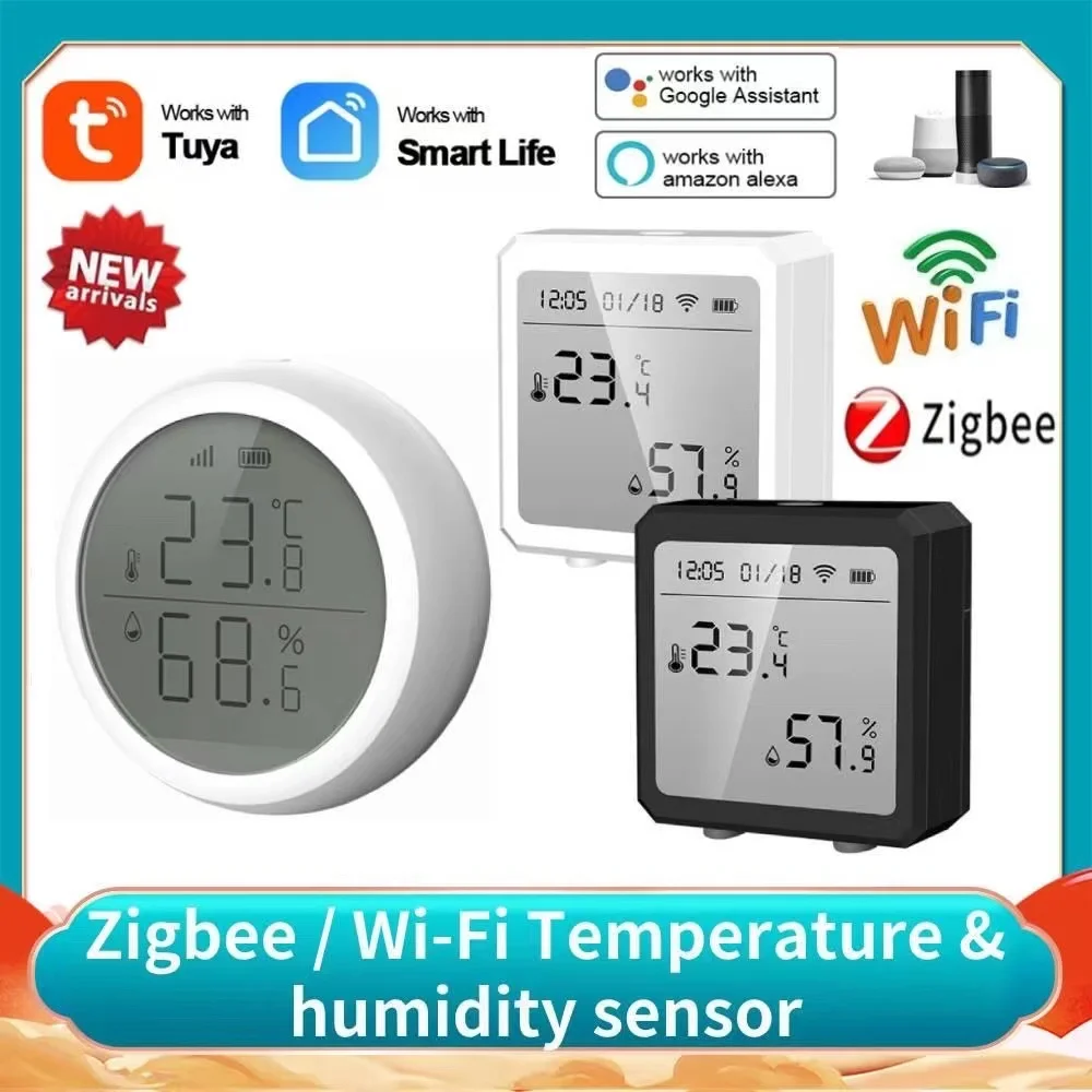 Датчик температуры и влажности Tuya Wi-Fi Zigbee, комнатный гигрометр, термометр с ЖК-дисплеем, поддержка Alexa Google Assistant
Датчик температуры и влажности Tuya Wi-Fi Zigbee, комнатный гигрометр, термометр с ЖК-дисплеем, поддержка Alexa Google Assistant