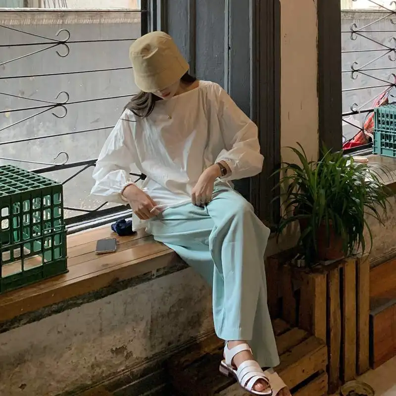 GOOHOJIO 2020 New Wide Legs Comfort Women Pants High Waist Casual Autumn Pants Women Solid Color Slacks Long Trousers Female
GOOHOJIO 2020 New Wide Legs Comfort Women Pants High Waist Casual Autumn Pants Women Solid Color Slacks Long Trousers Female