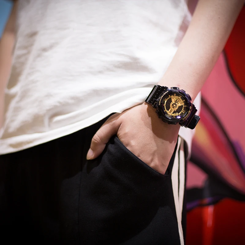 

Casio Watch Sports electronic quartz watch waterproof men's watch Black Gold watch GA-110GB-1A