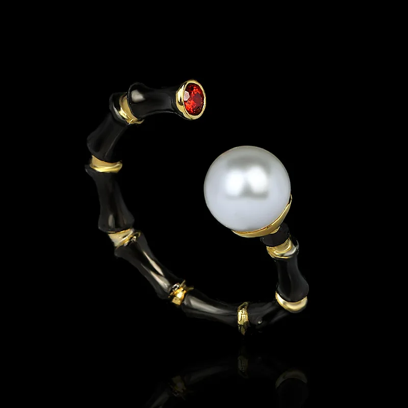 925 Silver Ring for Women Creative Black Gold Ring Geometric Line Ring Pearl Irregular Opening Adjustable Jewelry Party Jewelry
925 Silver Ring for Women Creative Black Gold Ring Geometric Line Ring Pearl Irregular Opening Adjustable Jewelry Party Jewelry