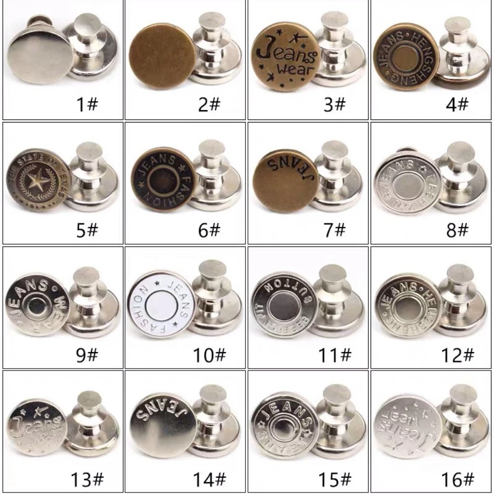 2pcs Snap Fastener Metal Buttons For Clothing Jeans Perfect Fit Adjust Self Increase Reduce Waist Free Nail Twist Sewing Buttons
2pcs Snap Fastener Metal Buttons For Clothing Jeans Perfect Fit Adjust Self Increase Reduce Waist Free Nail Twist Sewing Buttons