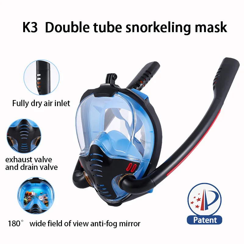 Professional Snorkel Mask Diving Mask Double Tube Swimming Pool for Adults Diving Mask Water Sports Nurkowanie Scuba Gear BI50DM
Professional Snorkel Mask Diving Mask Double Tube Swimming Pool for Adults Diving Mask Water Sports Nurkowanie Scuba Gear BI50DM