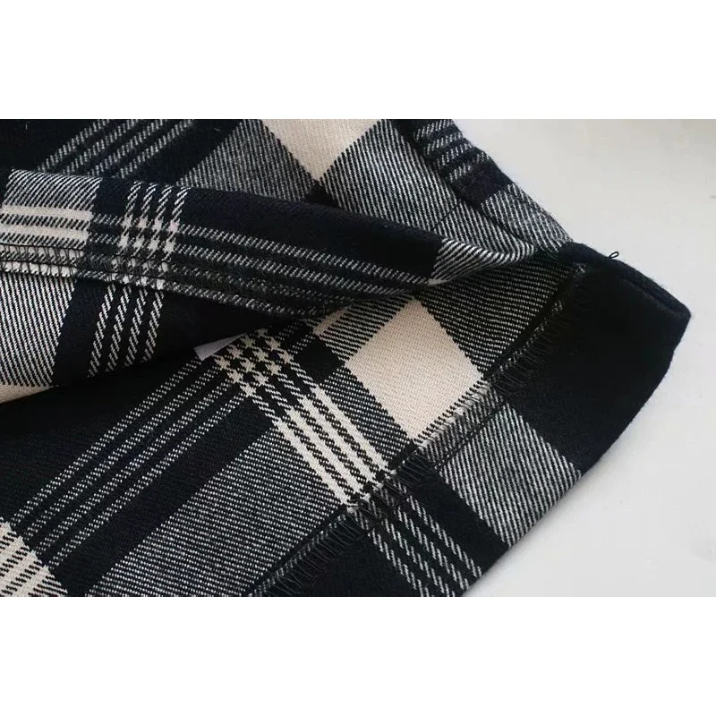 Merodi Women Casual Autumn Black Plaid Short Shirts Lady Elegant Long Sleeve Single Breasted Tops Girls Turn-down Collar Blouse
Merodi Women Casual Autumn Black Plaid Short Shirts Lady Elegant Long Sleeve Single Breasted Tops Girls Turn-down Collar Blouse