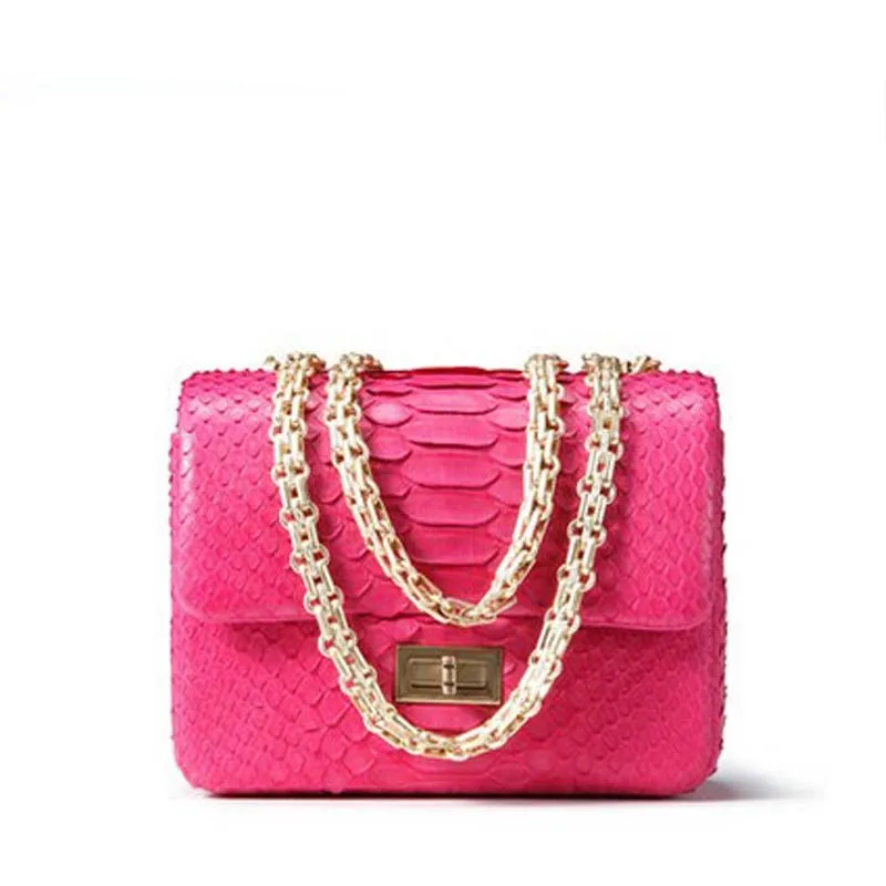ledai Small bag female new tide Python skin korea version female boa constrictor leather women chain bag
ledai Small bag female new tide Python skin korea version female boa constrictor leather women chain bag
