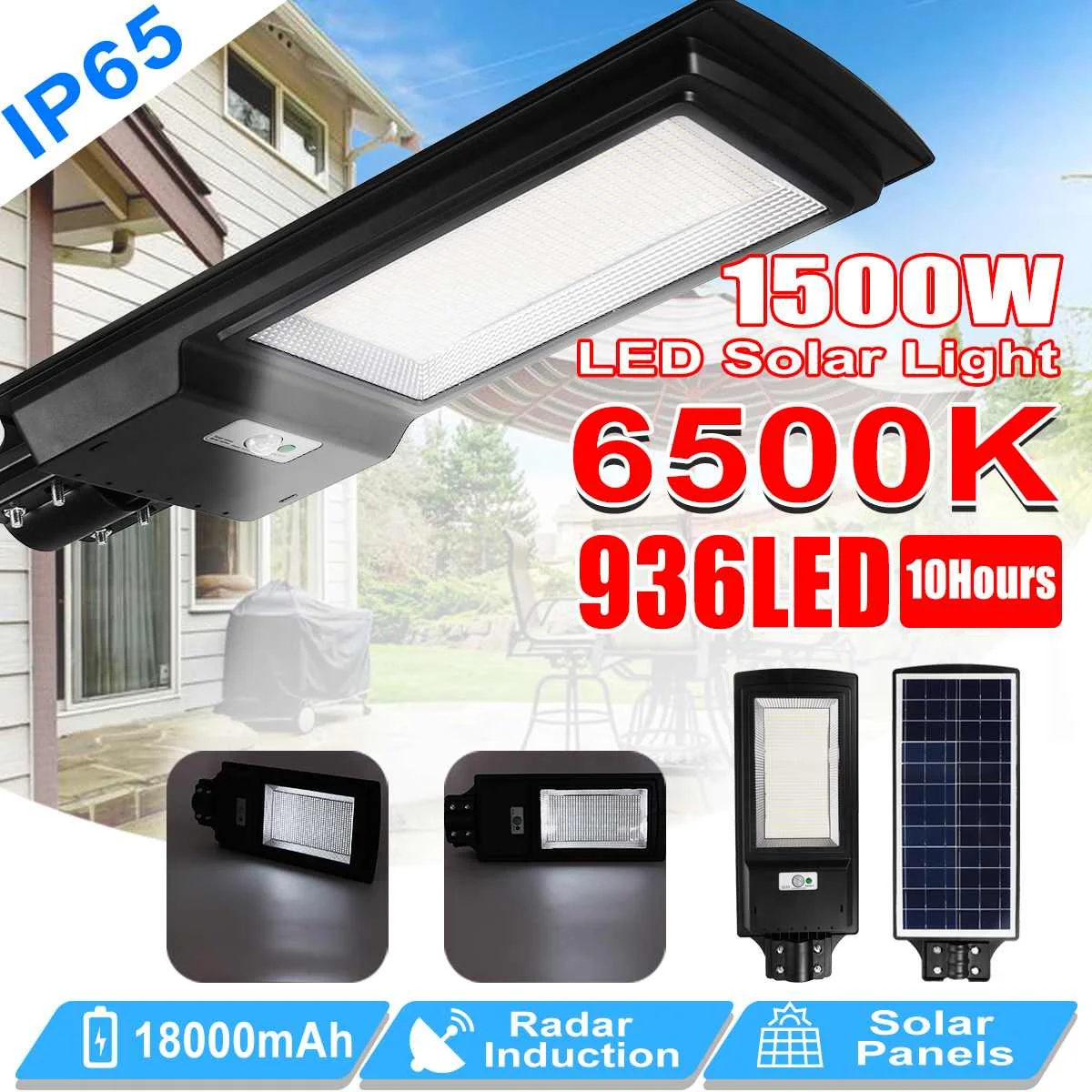 936LED/1500W Solar Lamp Led Street Light Waterproof Outdoor Lighting Rador-Motion Wall Light with Remote Control for Garden Yard
936LED/1500W Solar Lamp Led Street Light Waterproof Outdoor Lighting Rador-Motion Wall Light with Remote Control for Garden Yard