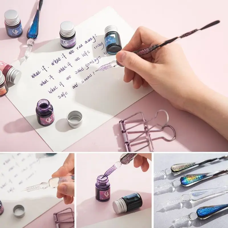 Crystal Starry Sky Glass Ink Pen Glass Dip Pen For Writing Fountain Pen Set Gift
Crystal Starry Sky Glass Ink Pen Glass Dip Pen For Writing Fountain Pen Set Gift