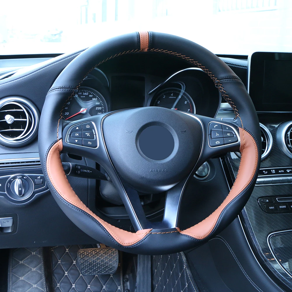 Универсальный мягкий кожаный чехол для руля автомобильные аксессуары