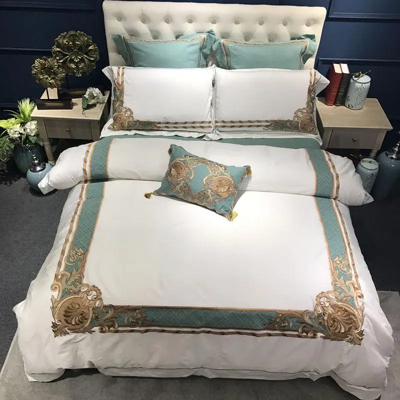 43Oriental Embroidered Egyptian Cotton White Royal Bedding set Queen King size Hotel Bedding sets Duvet cover Bed sheet set
43Oriental Embroidered Egyptian Cotton White Royal Bedding set Queen King size Hotel Bedding sets Duvet cover Bed sheet set