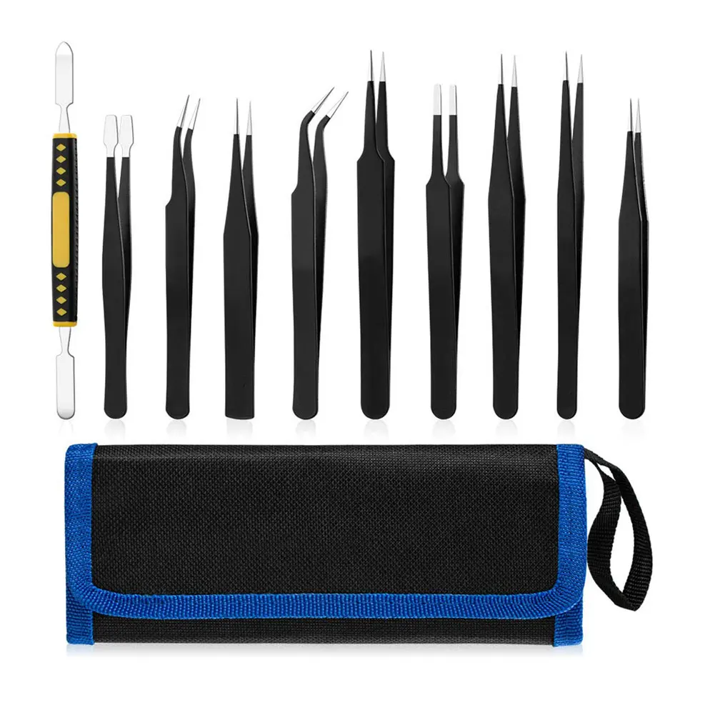 10PCS Anti-static Precision Tweezers ESD Maintenance Tools Industrial Curved Stainless Steel Straight Tweezers Repair Tools
10PCS Anti-static Precision Tweezers ESD Maintenance Tools Industrial Curved Stainless Steel Straight Tweezers Repair Tools