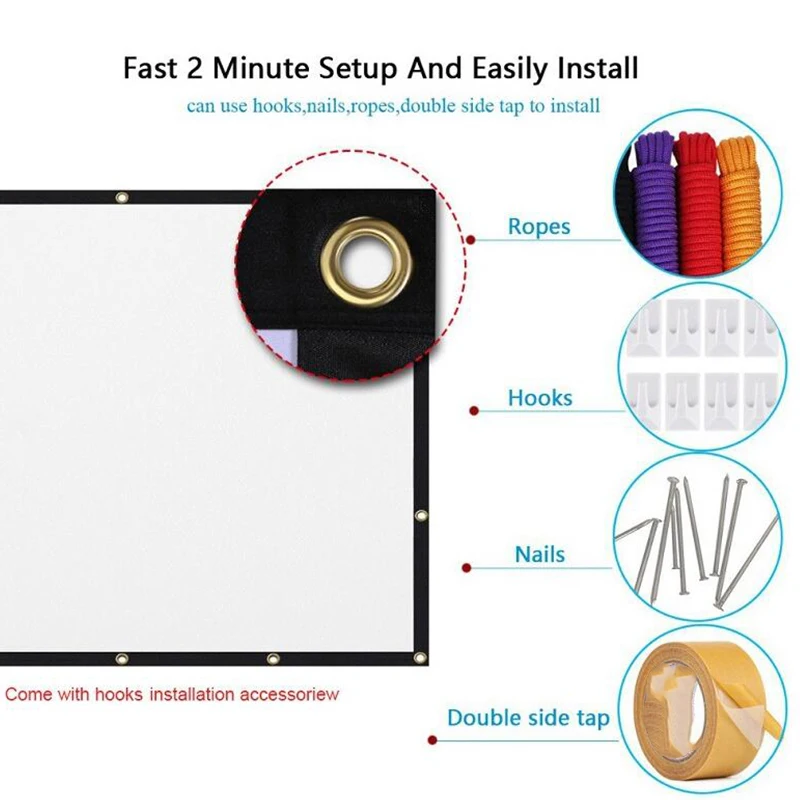 84 Inch Projector Sn HD 16:9 White Dacron Diagonal Video Projection Sn Wall Mounted for Home Theater Movie
84 Inch Projector Sn HD 16:9 White Dacron Diagonal Video Projection Sn Wall Mounted for Home Theater Movie