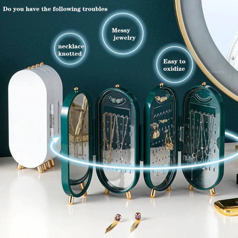 New Jewelry Package Box Women Fold Earrings Rings Necklaces Dustproof Multilayer Stand Jewelry Box PU Leather Jewelry Organizer
New Jewelry Package Box Women Fold Earrings Rings Necklaces Dustproof Multilayer Stand Jewelry Box PU Leather Jewelry Organizer