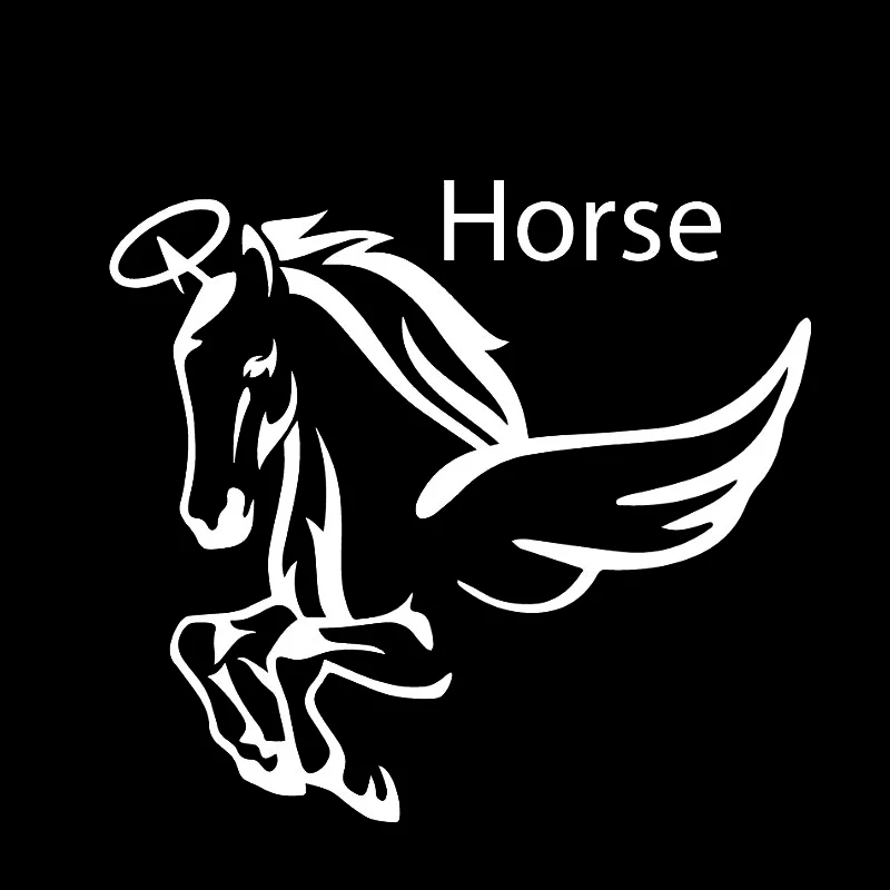 12 4*10 5 см лошадь Ангел Хранитель Стикеры силуэт наклейка черный/серебристый