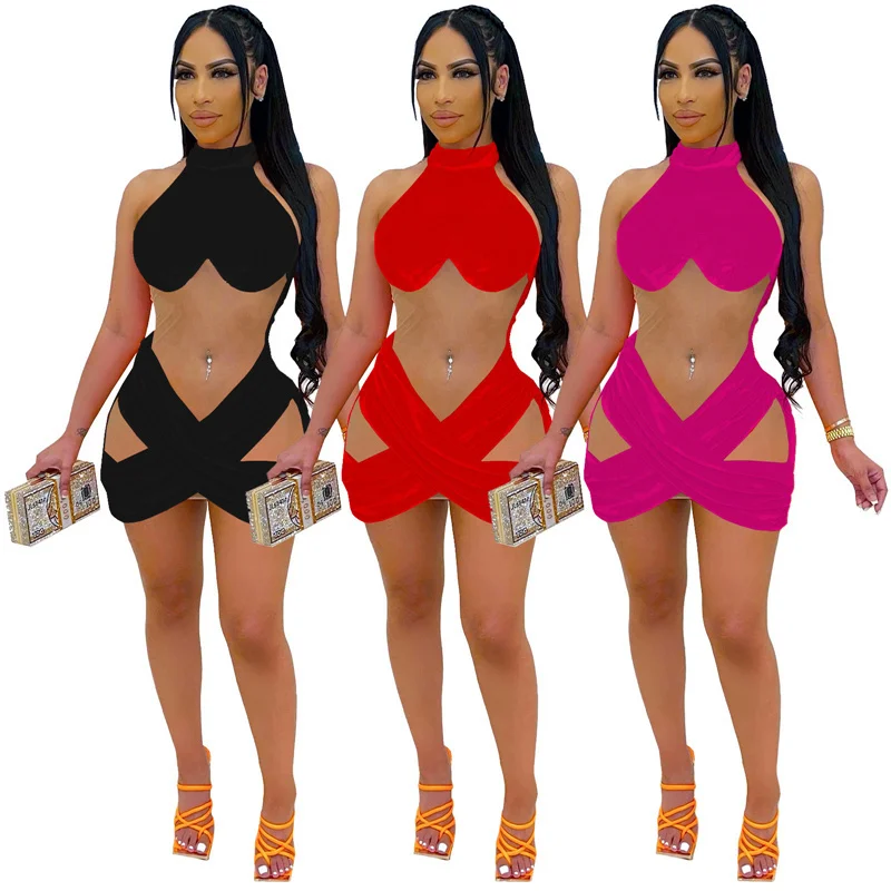 Cutubly Off Shoulder Summer Mini Dress Hollow Out See Through Mesh Club Sexy Bodycon Dress Party Night Solid Dresses For Women
Cutubly Off Shoulder Summer Mini Dress Hollow Out See Through Mesh Club Sexy Bodycon Dress Party Night Solid Dresses For Women