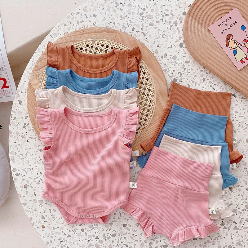 2021 Summer New Girls Set Sleeveless O-Neck Bodysuit And High Waist Shorts 2 Pcs Clothes
2021 Summer New Girls Set Sleeveless O-Neck Bodysuit And High Waist Shorts 2 Pcs Clothes