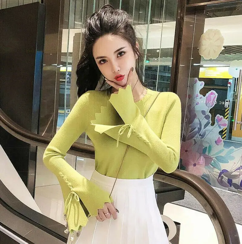 Autumn Womens Flare Sleeve Pullover Slim Jumper Knit Sweater Knitwear Blouse Top
Autumn Womens Flare Sleeve Pullover Slim Jumper Knit Sweater Knitwear Blouse Top