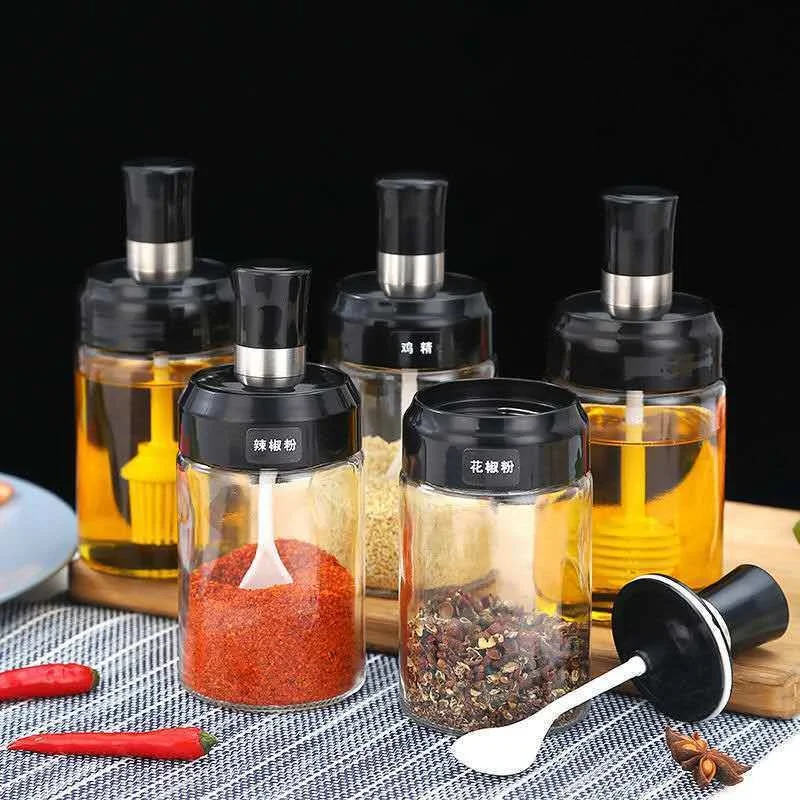Multifunctional Kitchen Set Household Sealed Oil Pot Glass Seasoning Pot Spoon Cover Integrated Seasoning Pot Seasoning Bottle
Multifunctional Kitchen Set Household Sealed Oil Pot Glass Seasoning Pot Spoon Cover Integrated Seasoning Pot Seasoning Bottle