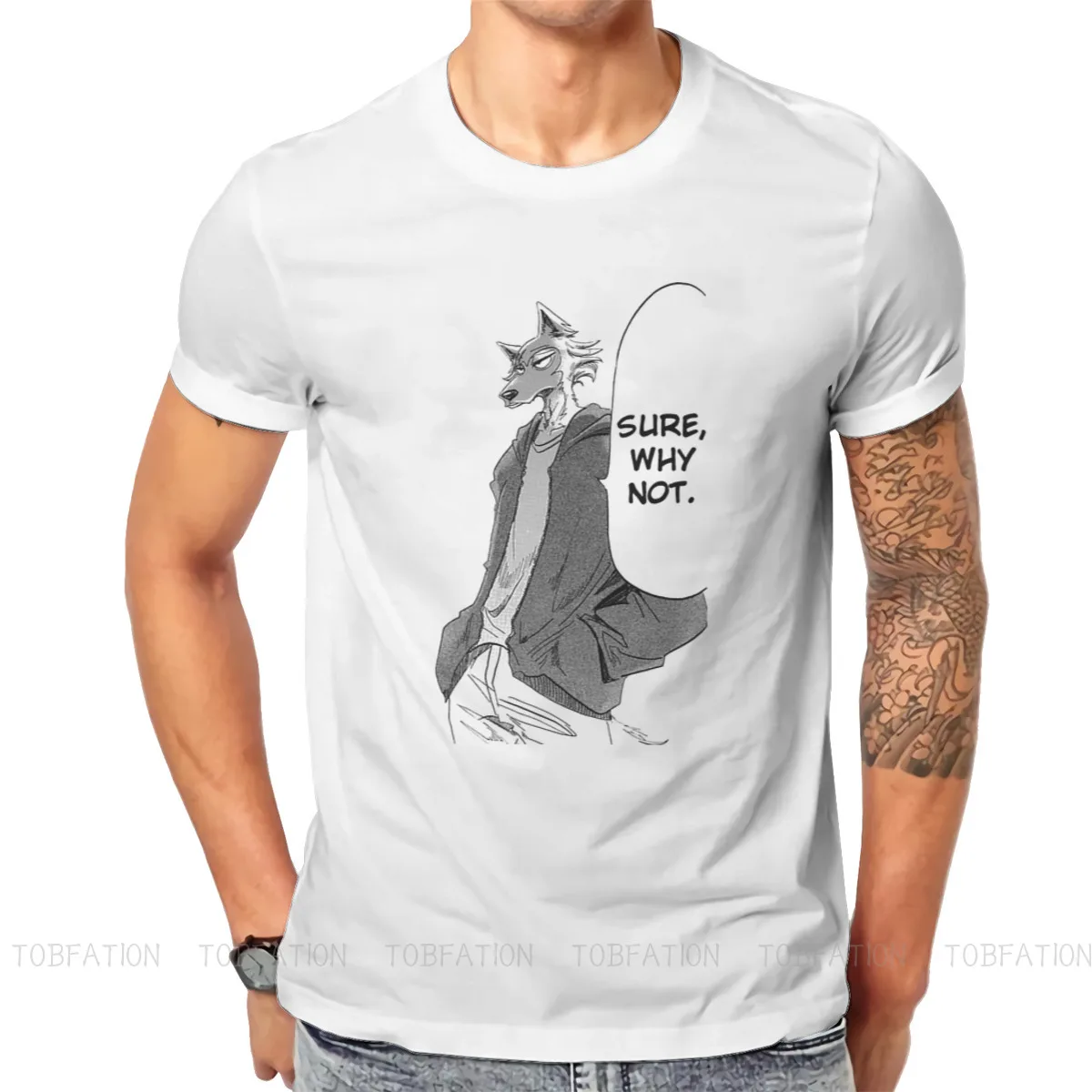 Футболка Beastars с японским Аниме Манга Legoshi Haru 100% хлопок хипстерские Топы Sure Why Not
