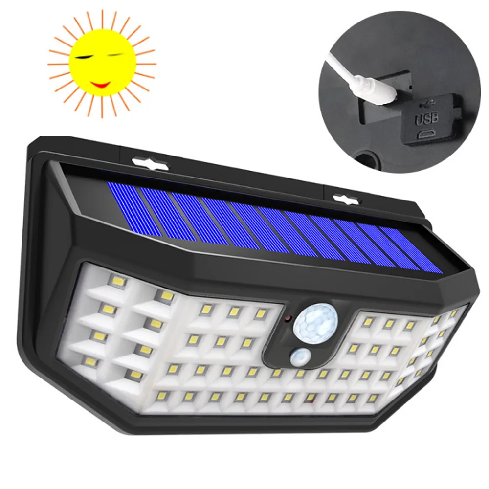 Солнечная энергия 48LED садовый светильник PIR датчик движения наружная охранная