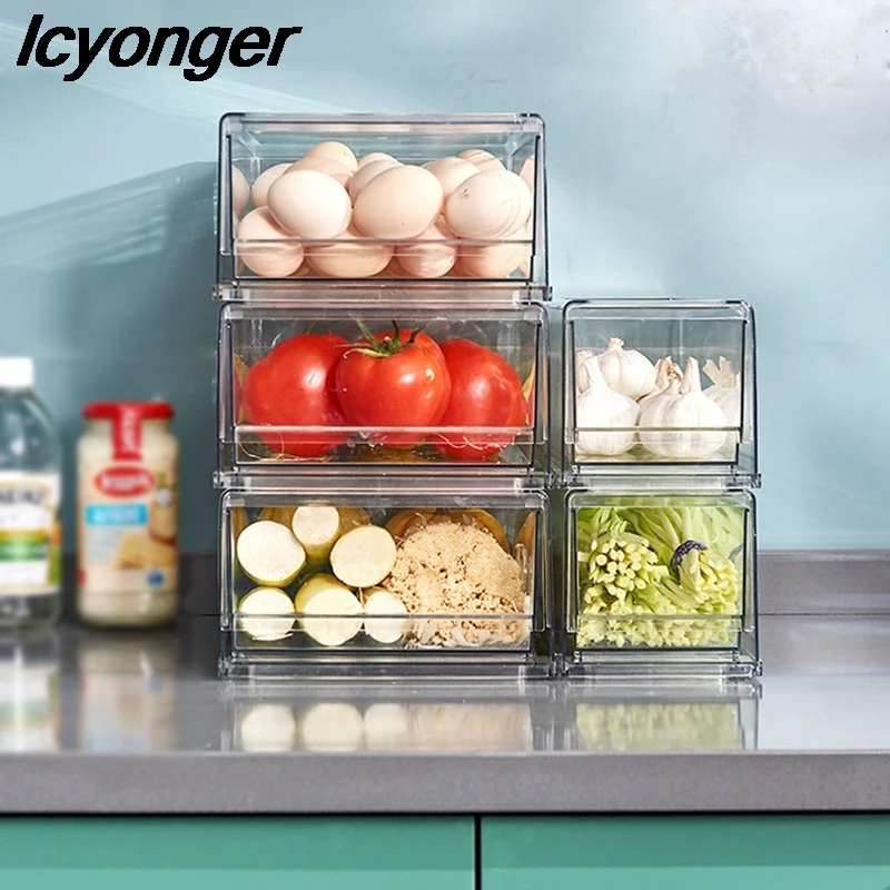 Storage Box Clear Food Storage Bins Fruit Vegatable Meat Freezer Fridge Stackable Cabinet Kitchen Drawer Organizer
Storage Box Clear Food Storage Bins Fruit Vegatable Meat Freezer Fridge Stackable Cabinet Kitchen Drawer Organizer