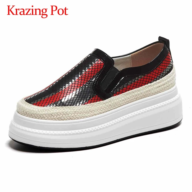 Krazing pot leisure natural leather platform mixed colors sneaker round toe slip on thick bottom daily wear vulcanized shoes L31
Krazing pot leisure natural leather platform mixed colors sneaker round toe slip on thick bottom daily wear vulcanized shoes L31