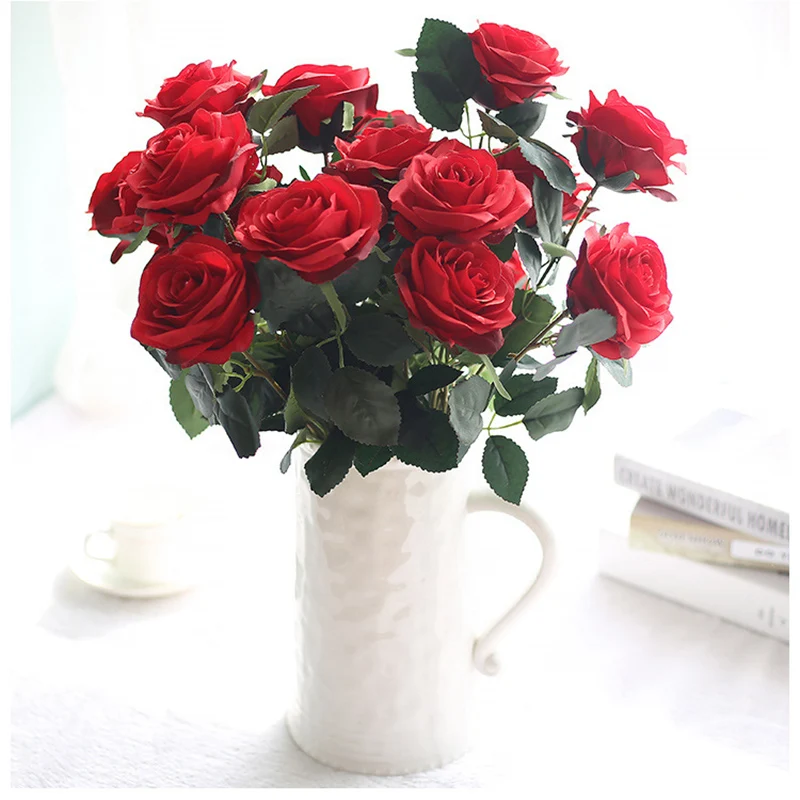1 Bunch Romantic Artificial Flowers Silk French Rose Bride Bouquet Home Decor Fake Rose Flowers Arrange Table Wedding Decoration
1 Bunch Romantic Artificial Flowers Silk French Rose Bride Bouquet Home Decor Fake Rose Flowers Arrange Table Wedding Decoration