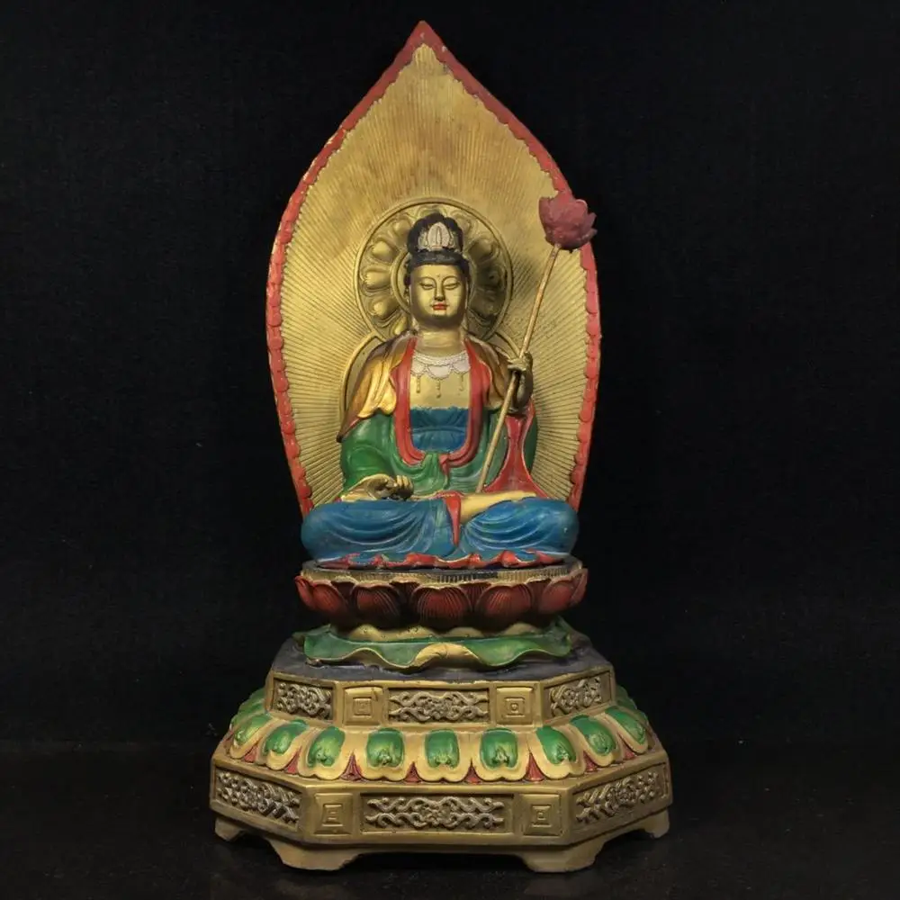 Home Decor 14" Tibet Buddhism Temple Old Bronze Painted Guanyin Bodhisattva Statue Avalokitesvara Buddha Statue Enshrine
Home Decor 14" Tibet Buddhism Temple Old Bronze Painted Guanyin Bodhisattva Statue Avalokitesvara Buddha Statue Enshrine