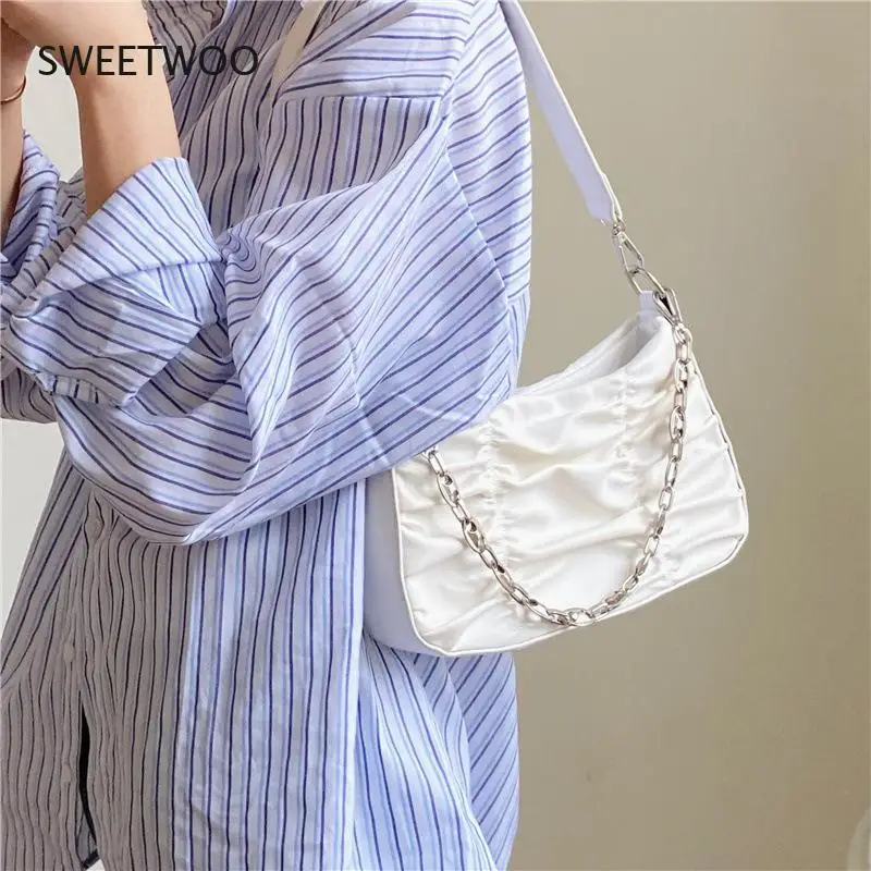 Складная женская сумка-багет на цепочке, модная универсальная сумка-мессенджер через плечо в стиле ретро, 2021 
Складная женская сумка-багет на цепочке, модная универсальная сумка-мессенджер через плечо в стиле ретро, 2021