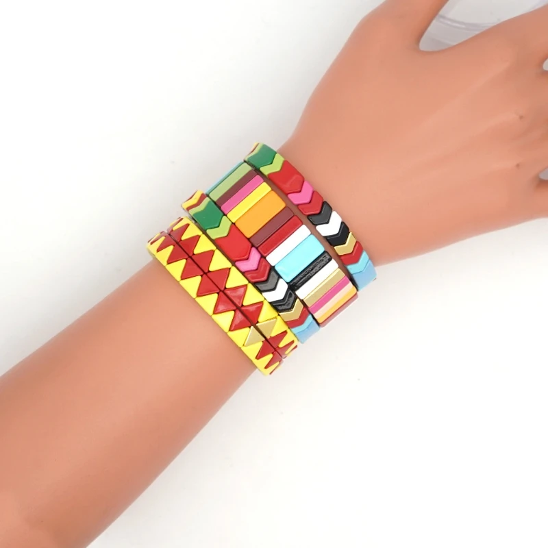 6Pc Bohemian Elastic Stretch Colorful Tile Enamel Bracelet Kit Stackable Jewelry X7YA
6Pc Bohemian Elastic Stretch Colorful Tile Enamel Bracelet Kit Stackable Jewelry X7YA