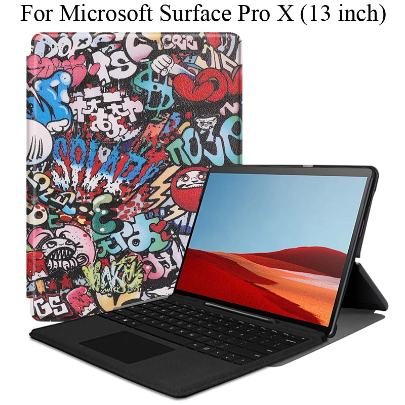 Милый чехол для Microsoft Surface Pro X ProX 13 дюймов искусственная кожа + жесткий пластиковый