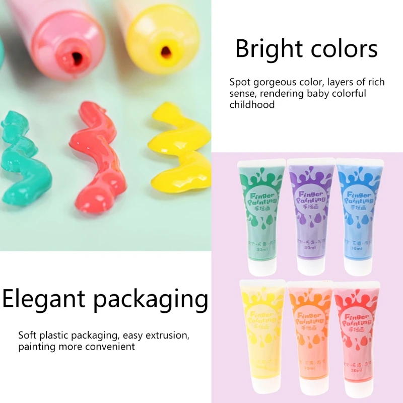 30ml Finger Paint 6 Colors Set Washable Kids Finger Paint Supplies Gift for Kids 4X7E
30ml Finger Paint 6 Colors Set Washable Kids Finger Paint Supplies Gift for Kids 4X7E