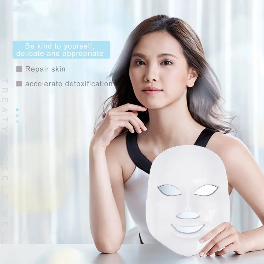 Фото Оборудование для красоты Led Photon Home beauty Mask инструмент семь цветов фотонное
