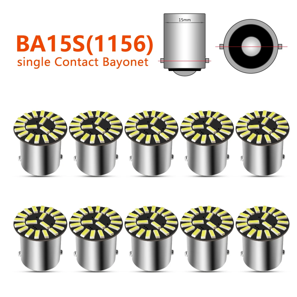 10Pcs 1156 BA15S LED Car Turn Signal Light 19SMD 4014 LED 1156 P21W Auto Reverse Tail Brake Bulb DRL Light 12V
10Pcs 1156 BA15S LED Car Turn Signal Light 19SMD 4014 LED 1156 P21W Auto Reverse Tail Brake Bulb DRL Light 12V