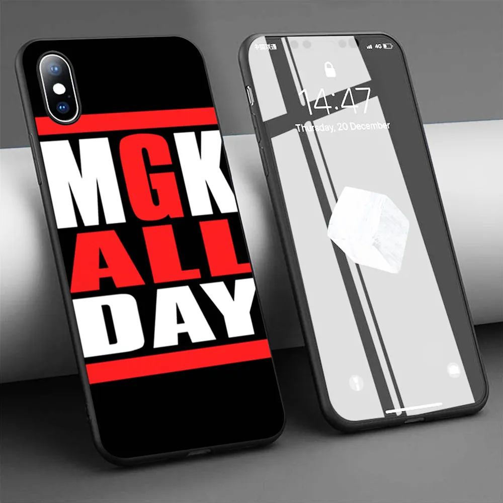 Мягкий силиконовый чехол MGK на весь день для телефона iPhone 11 Pro Max X 5S 6 6S XR XS 7 8 Plus