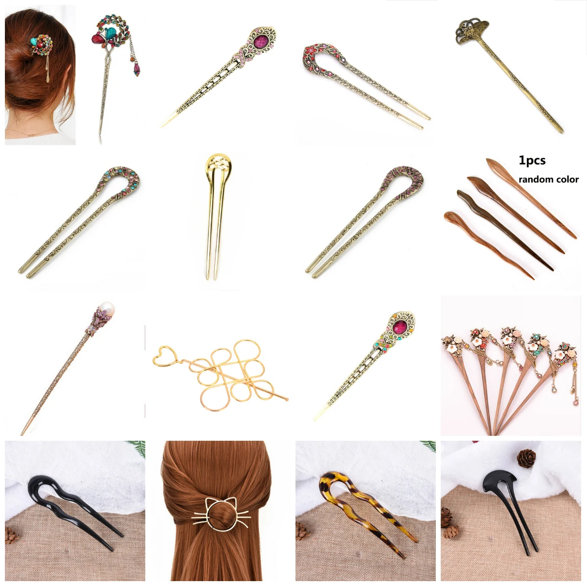 Fashion 1PC Vintage Women Hair Sticks Pins Elegance Geometric Headbands Lady Gift Barrettes Clip Accessories
Fashion 1PC Vintage Women Hair Sticks Pins Elegance Geometric Headbands Lady Gift Barrettes Clip Accessories