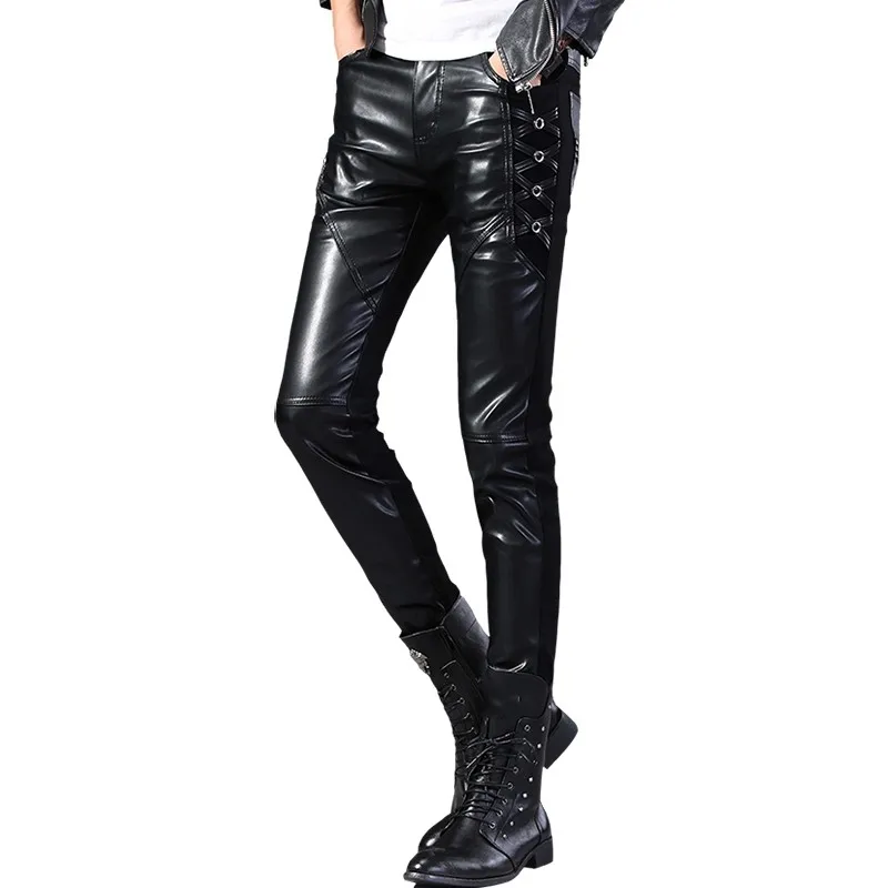 Gothic Mens Casual Pu Leather Pants Fashion Patchwork Criss-Cross Skinny Nightclub Pencil Pants Male Punk Motorcycle Trousers
Gothic Mens Casual Pu Leather Pants Fashion Patchwork Criss-Cross Skinny Nightclub Pencil Pants Male Punk Motorcycle Trousers