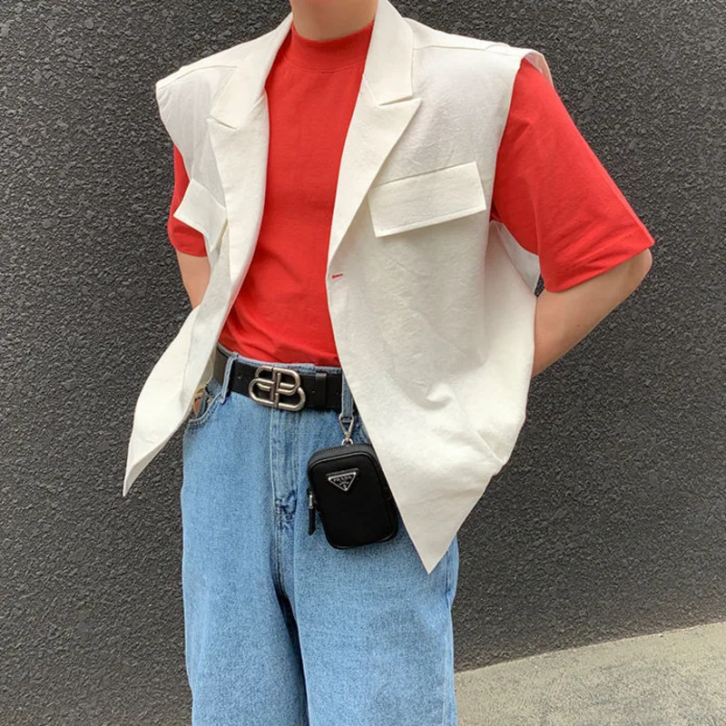 Spring New Korean Vest Men's Slim Fashion Solid Color Casual Dress Vest Men Streetwear Wild Lapel Suit Vest Mens M-L
Spring New Korean Vest Men's Slim Fashion Solid Color Casual Dress Vest Men Streetwear Wild Lapel Suit Vest Mens M-L