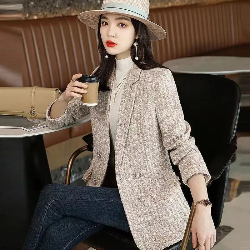 Pink Fashion Fragrance Jacket Female Spring And Autumn 2021 New Tweed Suit Plaid Casual Blazer Female Blended Wool Coat Ladies
Pink Fashion Fragrance Jacket Female Spring And Autumn 2021 New Tweed Suit Plaid Casual Blazer Female Blended Wool Coat Ladies