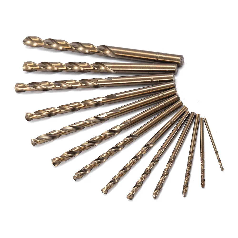 13Pcs Straight Shank 1.5-6.5mm Cobalt Coated HSS M35 Drill Bit Set For Wood/Metal Hole Twist Drill Bit Set For Metal Stainless
13Pcs Straight Shank 1.5-6.5mm Cobalt Coated HSS M35 Drill Bit Set For Wood/Metal Hole Twist Drill Bit Set For Metal Stainless