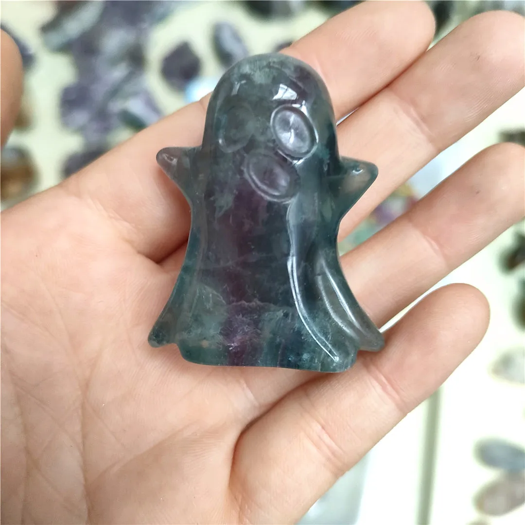 2PCS Natural crystals and stones carved fluorite ghost figurine healing gifts
2PCS Natural crystals and stones carved fluorite ghost figurine healing gifts