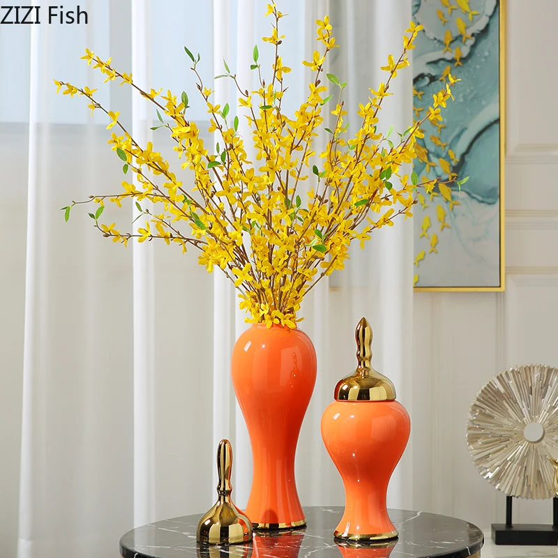 European Flower Arrangement Ceramic Vase Decoration Covered Metal Luxury Living Room Tabletop Hydroponic Flower Vase Home Decor
European Flower Arrangement Ceramic Vase Decoration Covered Metal Luxury Living Room Tabletop Hydroponic Flower Vase Home Decor