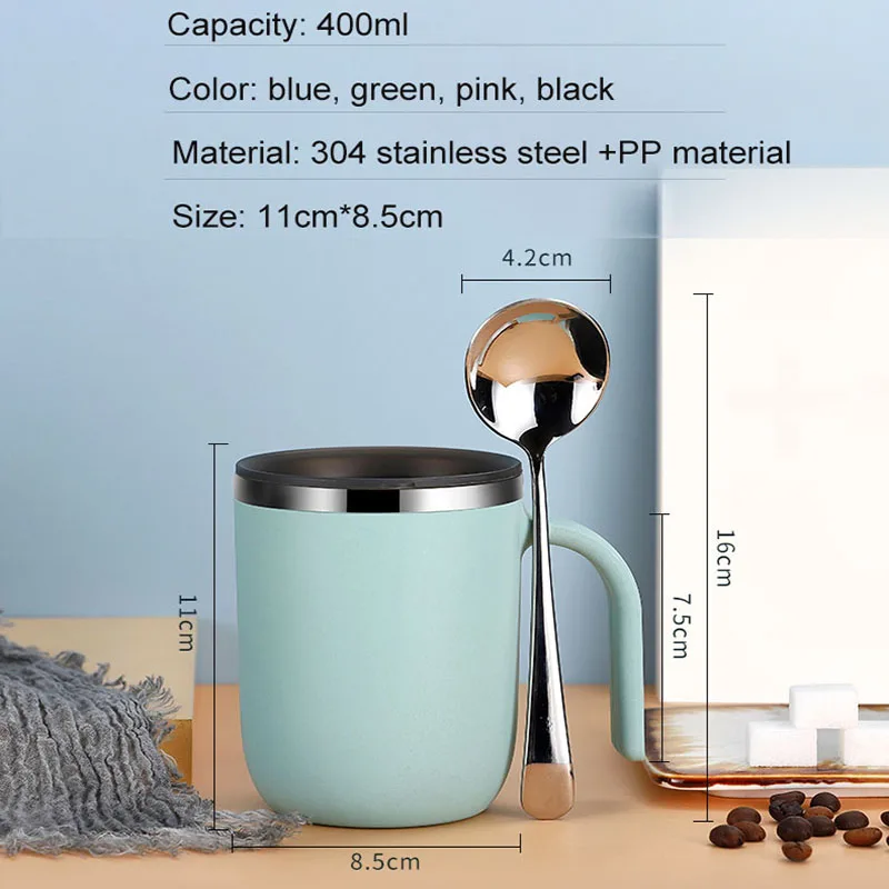 400ml Coffee Mugs 304 Stainless Steel Cup Tazas De Cafe Creativas Drinkbeker Water Bottle Cute Coffee Mug With Lid Handle Spoon
400ml Coffee Mugs 304 Stainless Steel Cup Tazas De Cafe Creativas Drinkbeker Water Bottle Cute Coffee Mug With Lid Handle Spoon