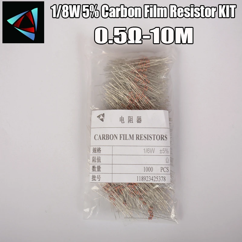 1000pcs 1/8W 0.125W 5% Carbon Film Resistor 0.5R ~ 10M 100R 220R 330R 1K 2.2K 3.3K 4.7K 10K 22K 47K 100K Ohm
1000pcs 1/8W 0.125W 5% Carbon Film Resistor 0.5R ~ 10M 100R 220R 330R 1K 2.2K 3.3K 4.7K 10K 22K 47K 100K Ohm