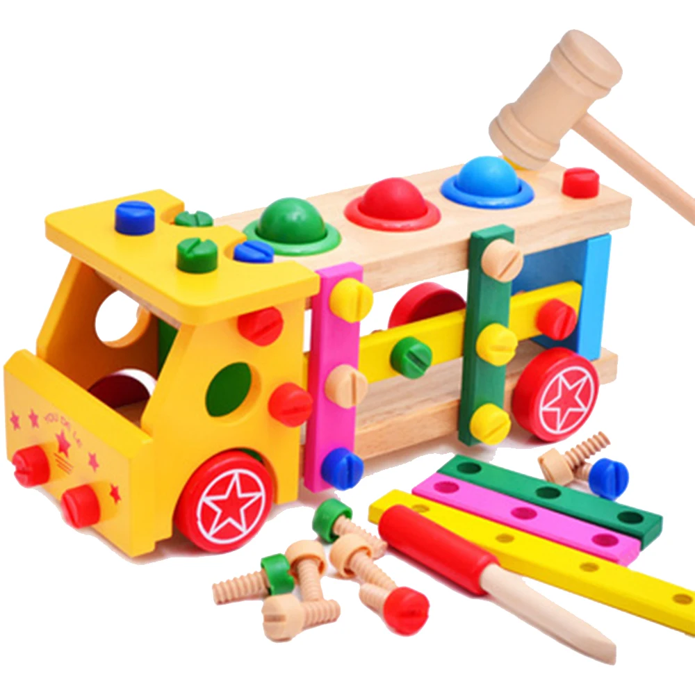 Baby wooden toy tools kids tool car Disassemble Table games Learning Educational Knock on the ball Screw assembly garden game
Baby wooden toy tools kids tool car Disassemble Table games Learning Educational Knock on the ball Screw assembly garden game