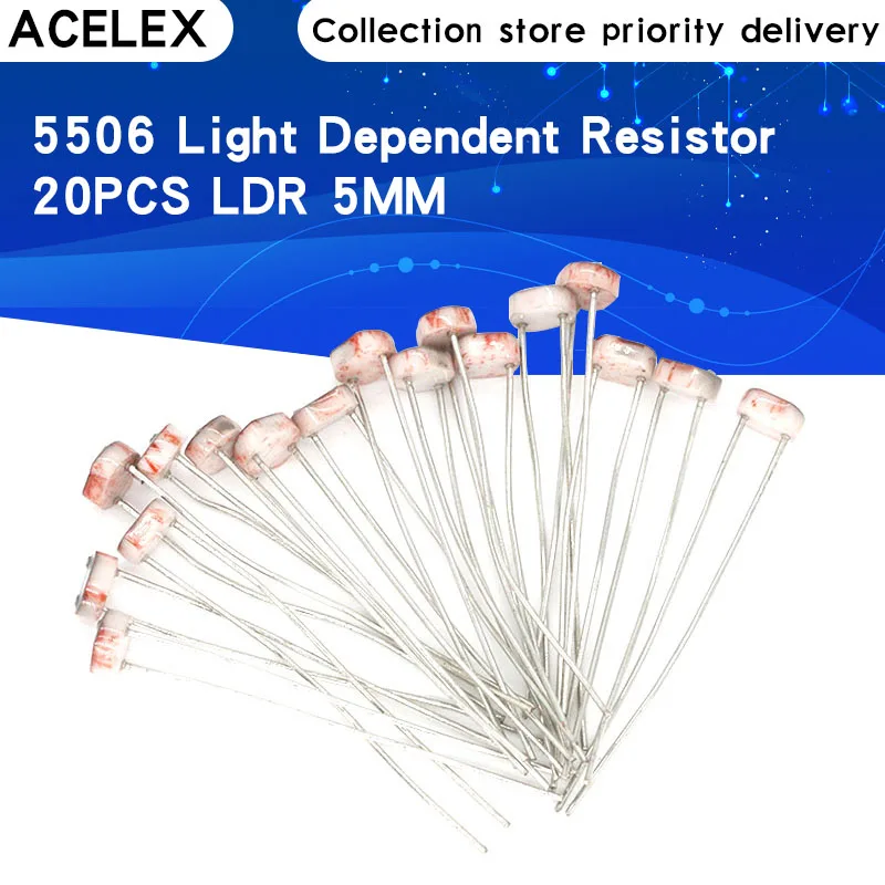20PCS x 5506 Light Dependent Resistor LDR 5MM Photoresistor wholesale and retail Photoconductive resistance for arduino
20PCS x 5506 Light Dependent Resistor LDR 5MM Photoresistor wholesale and retail Photoconductive resistance for arduino