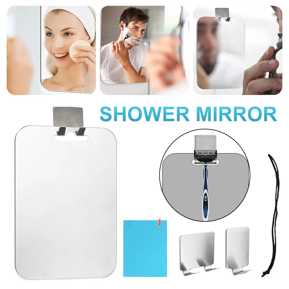 Acrylic Large Fogless Shower Mirror For Shaving Acrylic Anti-Fog Shaving Mirror with Razor Holder Hooks Wall Hanging Mirror
Acrylic Large Fogless Shower Mirror For Shaving Acrylic Anti-Fog Shaving Mirror with Razor Holder Hooks Wall Hanging Mirror