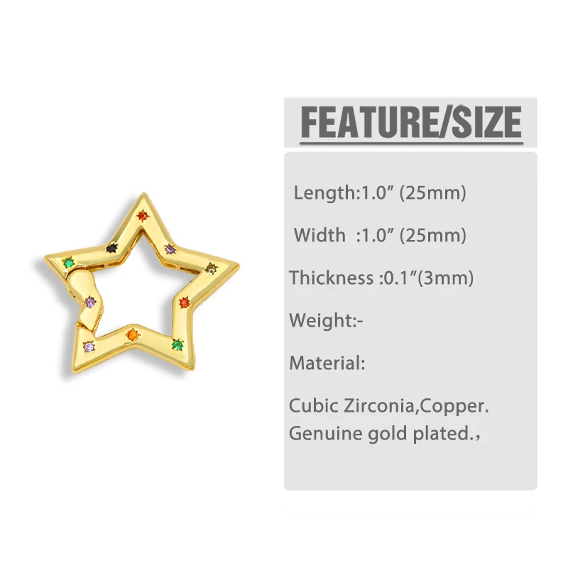 OCESRIO Rainbow DIY Pendant Carabiner Lighting Screw Zircon Clasps Decoration Oval Necklace Jewelry Making Supplies cspa056