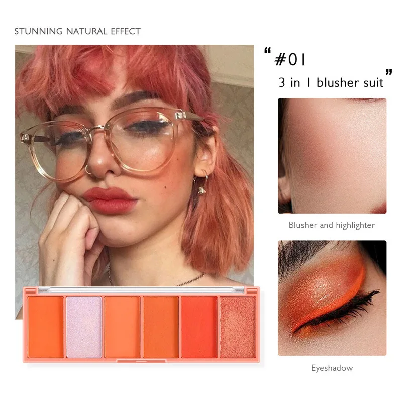 6 Color 3 In 1 Eyeshadow Palette Makeup Pigment Eye Shadow Holographic Pigment Eyeshadow Blush Highlighter Powder Metallic Matte
6 Color 3 In 1 Eyeshadow Palette Makeup Pigment Eye Shadow Holographic Pigment Eyeshadow Blush Highlighter Powder Metallic Matte