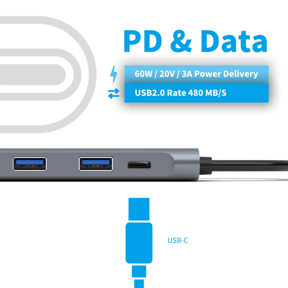 Док-станция 5 в 1 USB Type-C/HDMI 3 0 для Dell / HP usb-хаб | Компьютеры и офис